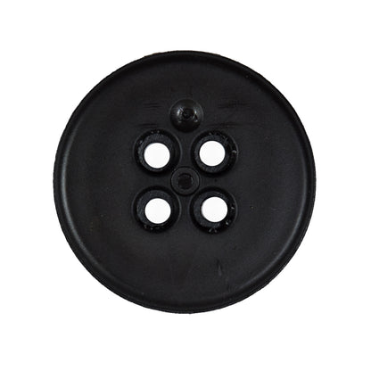 Italian Black Nylon 4-Hole Button - 44L/27mm - Detail