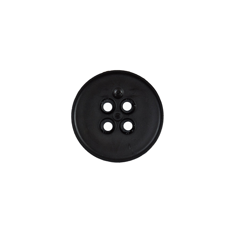 Italian Black Nylon 4-Hole Button - 24L/15mm - Detail