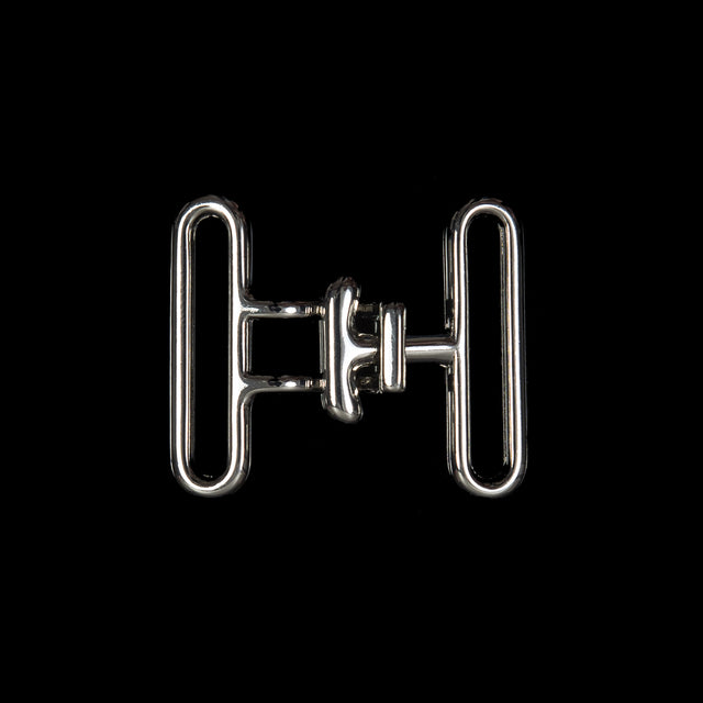 Italian Silver Buckle Closure - 1.625" x 1.375"