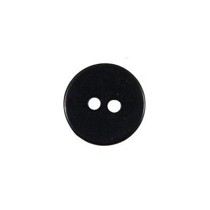Italian Black 2-Hole Button - 24L/15mm - Detail