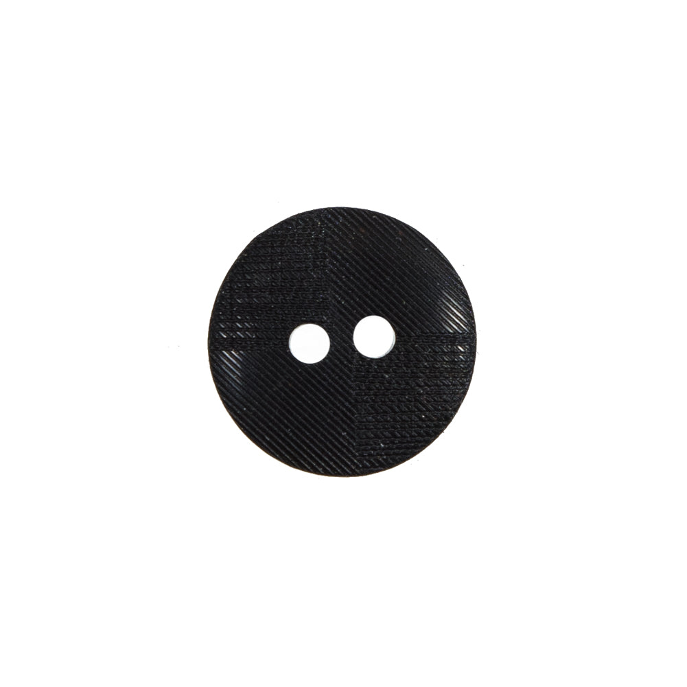 Italian Black 2-Hole Button - 24L/15mm