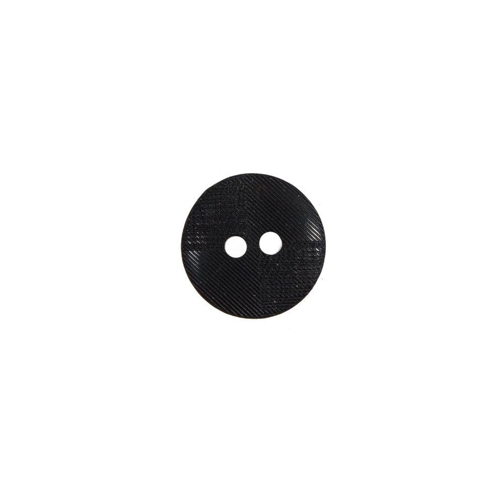 Italian Black 2-Hole Button - 18L/11.5mm