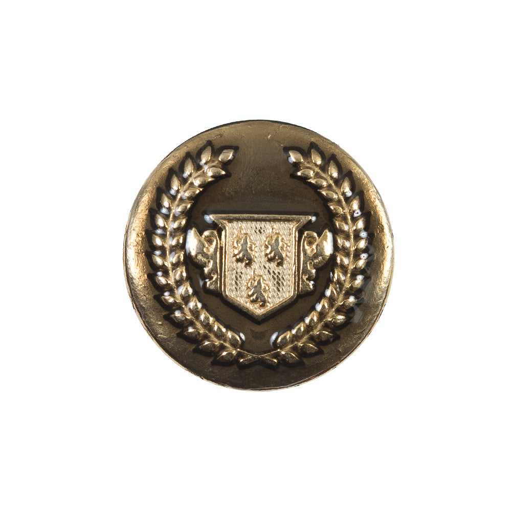 Italian Gold Metal Emblem Button - 36L/23mm