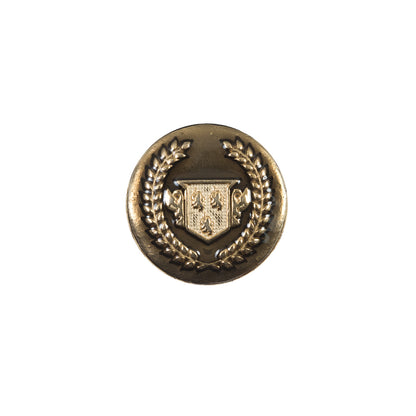 Italian Gold Metal Emblem Button - 24L/15mm