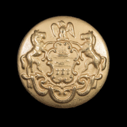 Italian Gold Metal Crest Button - 44L/28mm