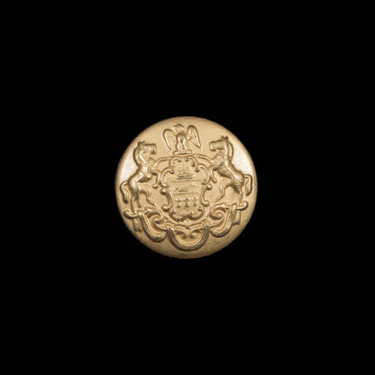 Italian Gold Metal Crest Button - 24L/15mm