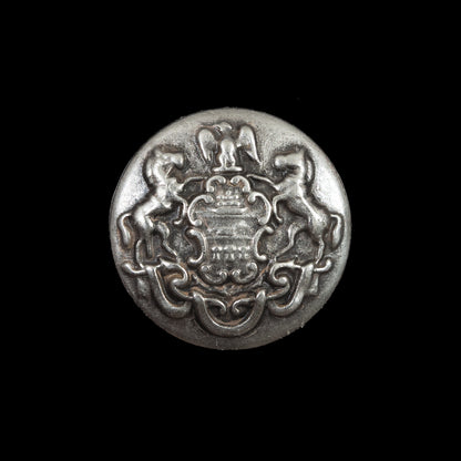 Italian Silver Metal Crest Button - 36L/23mm