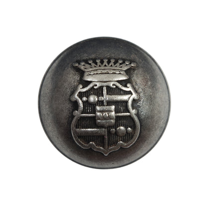 Italian Silver Metal Crest Button - 40L/25mm