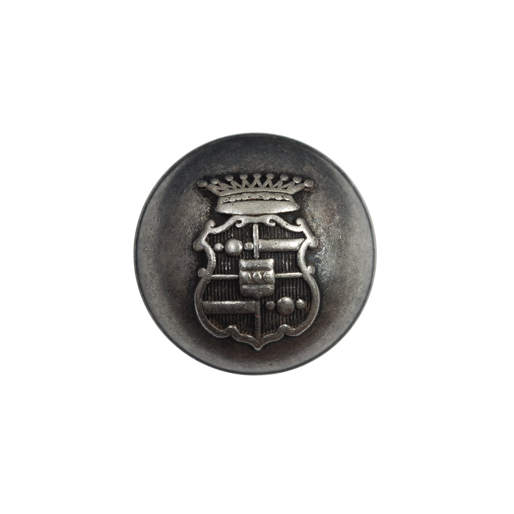 Italian Silver Metal Crest Button - 32L/20mm