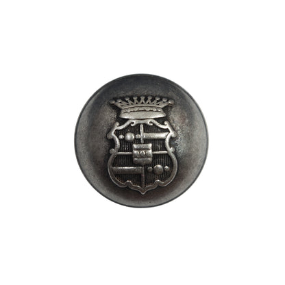 Italian Silver Metal Crest Button - 32L/20mm