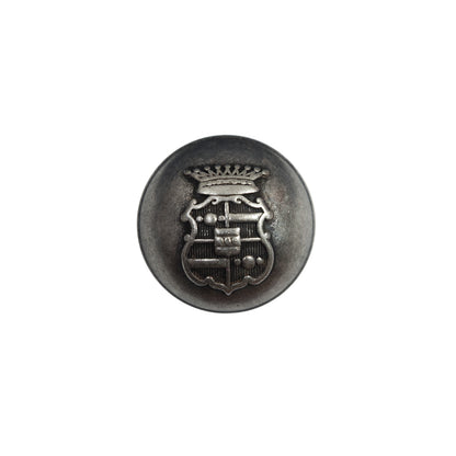 Italian Silver Metal Crest Button - 24L/15mm