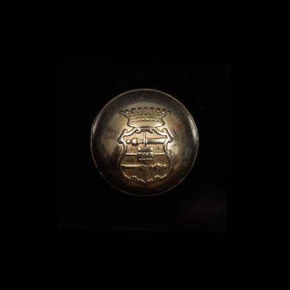 Italian Gold Metal Crest Button - 24L/15mm