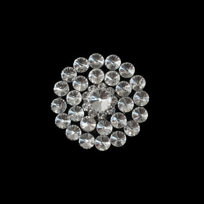 Italian Silver Crystal Brooch - 2