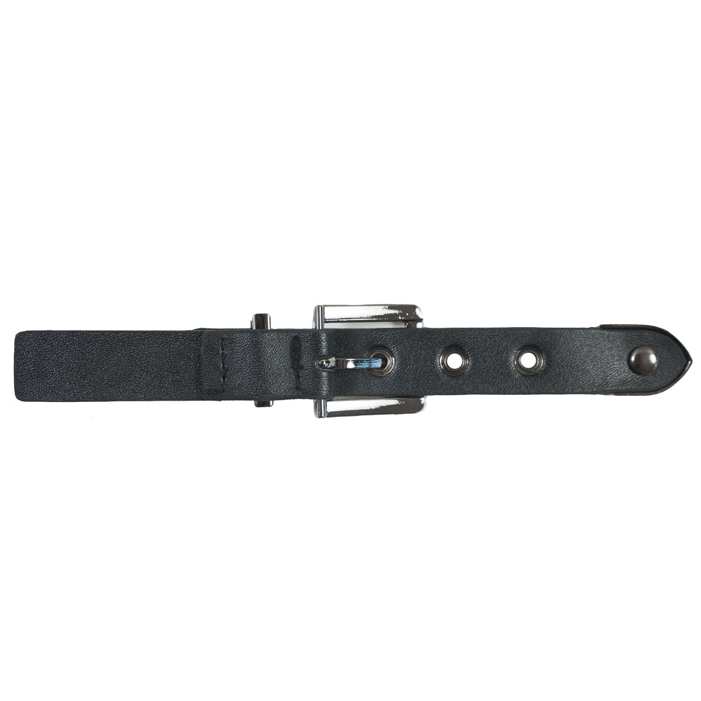 Italian Black and Gunmetal Adjustable Buckle Closure - 5.5 to 7 - Detail