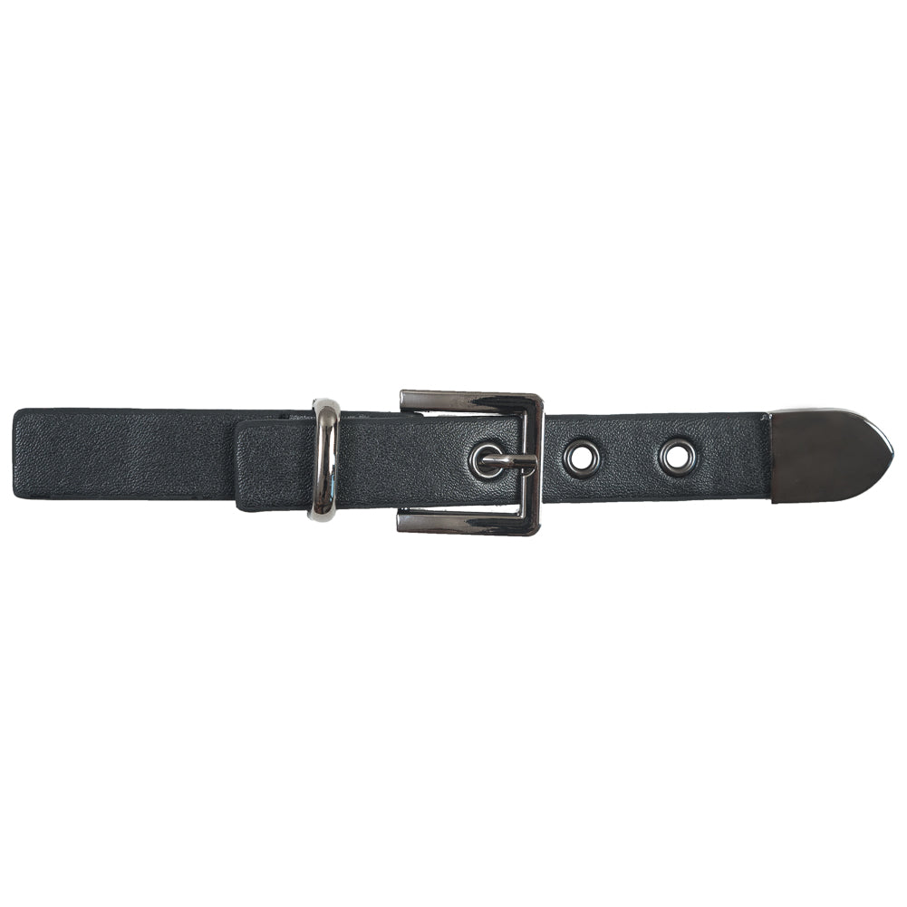 Italian Black and Gunmetal Adjustable Buckle Closure - 5.5 to 7