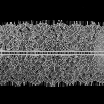 Italian Fine White Lace Trim with Eyelash Edges - 7