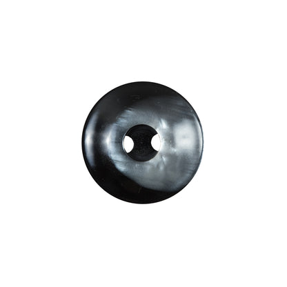 Italian Black and Silver Iridescent 2-Hole Button - 28L/18mm