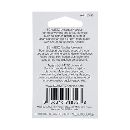 Schmetz Universal Machine Needles - Assorted Sizes (70/10, 80/12, 90/14, 100/16) - 10 ct