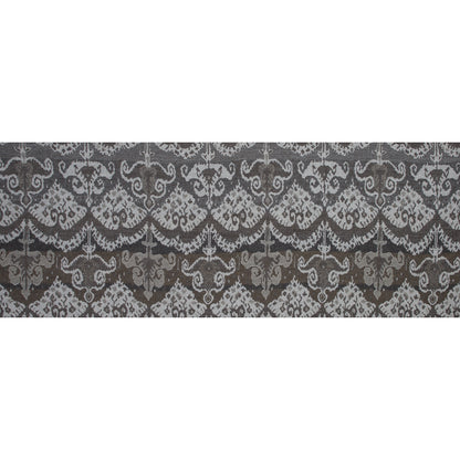 Gray Tribal Damask Wool Woven - Full