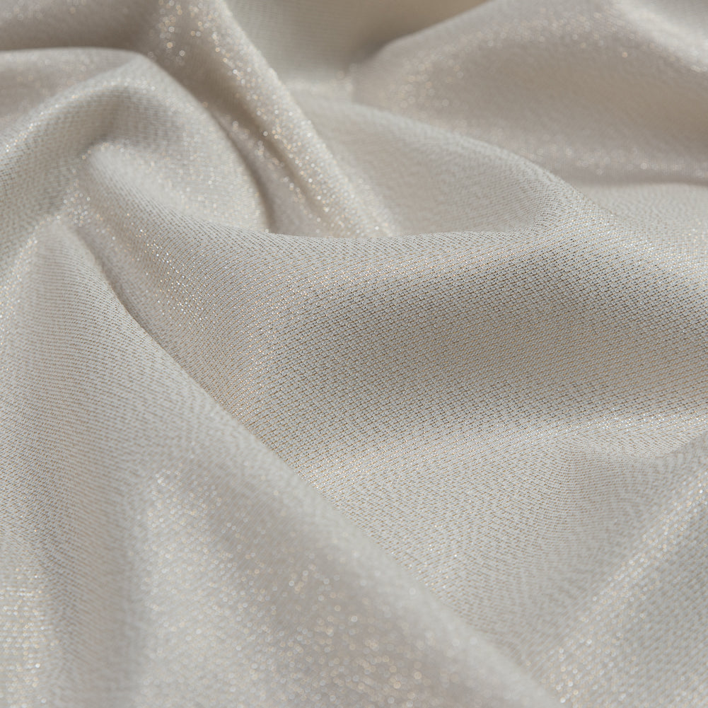 Metallic Gold and Off-White Stretch Two-Tone Satin - Full