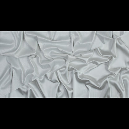 Metallic Silver and White Stretch Two-Tone Satin - Folded