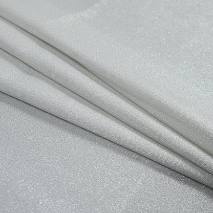 Metallic Silver and White Stretch Two-Tone Satin - Detail