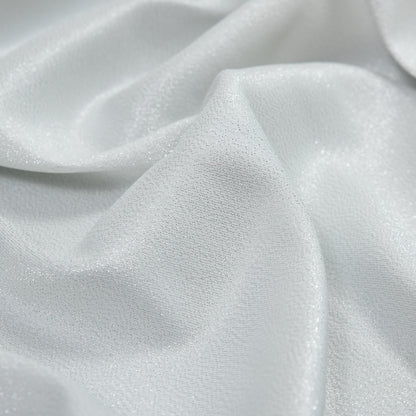 Metallic Silver and White Stretch Two-Tone Satin - Full