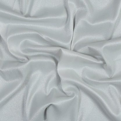 Metallic Silver and White Stretch Two-Tone Satin