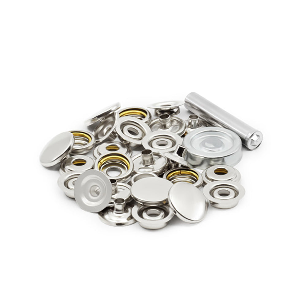 Dritz Heavy Duty Snap Fastener Kit with Tools - Nickel - 7 Sets Full