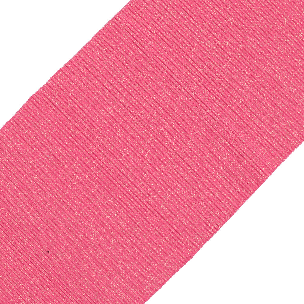 Hot Pink Sparkle Rib Knit Trim - 7" x 29" Detail