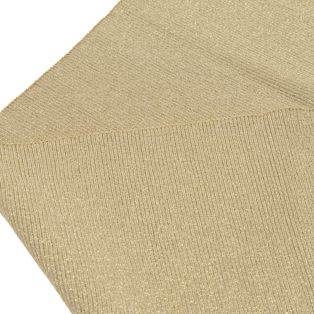 Vegas Gold Sparkle Rib Knit Trim - 7 x 29 - Detail
