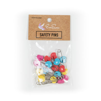 Ever Sewn Safety Pins with Hearts - 20 Count - Detail