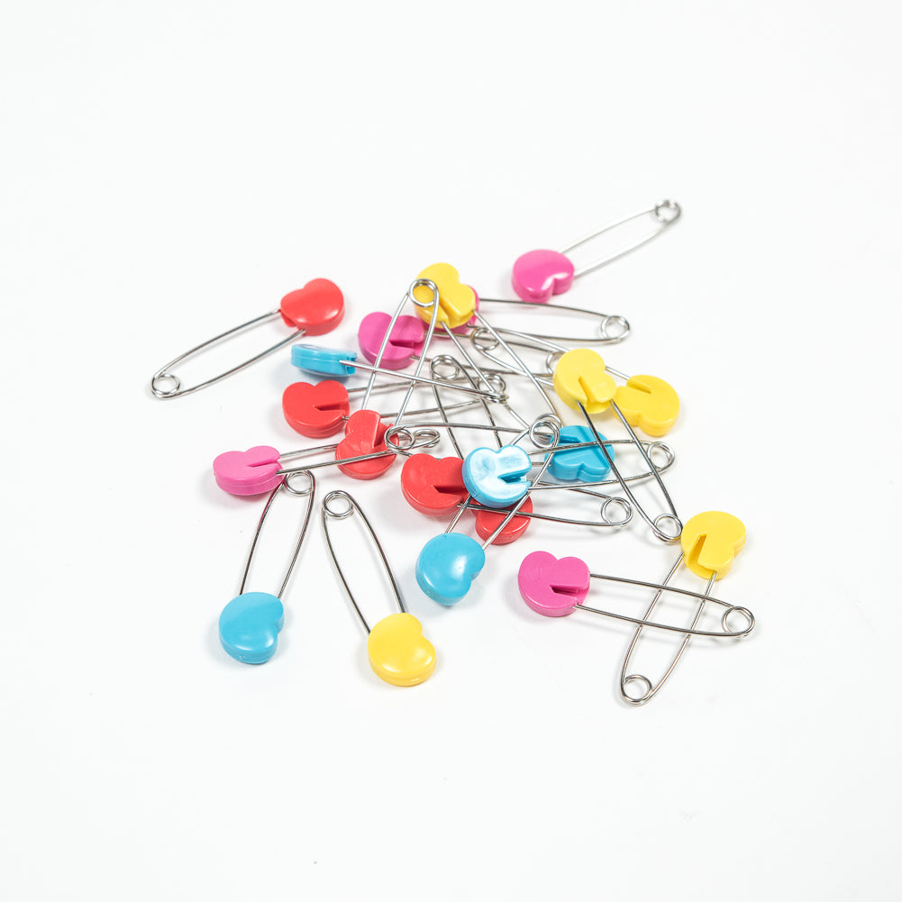Ever Sewn Safety Pins with Hearts - 20 Count