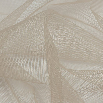 Leonardo Greige Soft Nylon Tulle - Folded