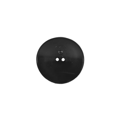 Italian Black Concaved Plastic 2-Hole - 24L/15mm - Detail