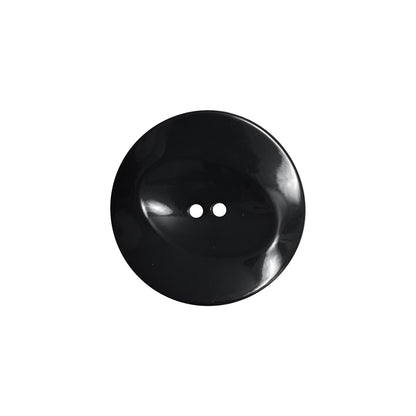 Italian Black Concaved Plastic 2-Hole - 32L/20mm