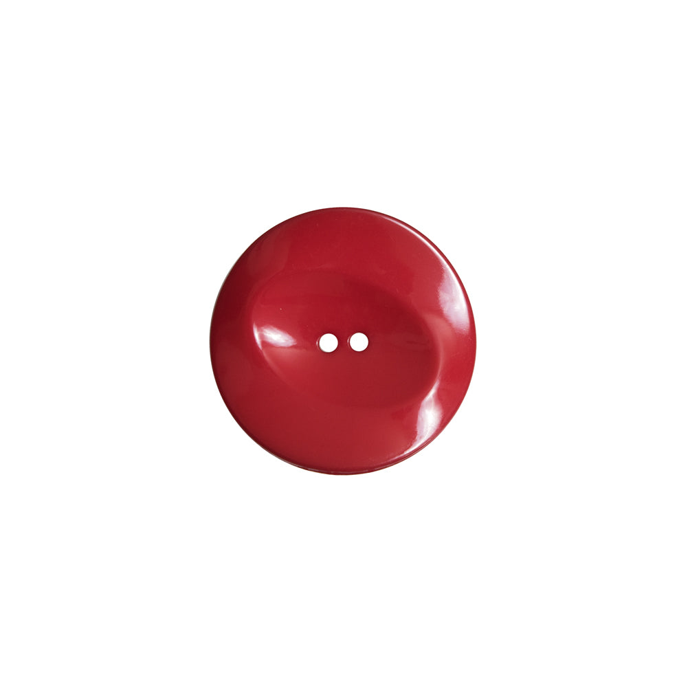 Italian Red Concaved Plastic 2-Hole - 24L/15mm