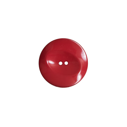 Italian Red Concaved Plastic 2-Hole - 24L/15mm