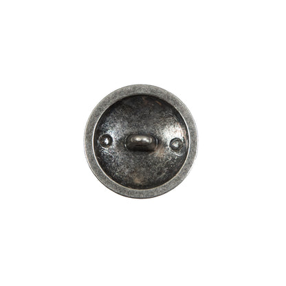 Italian Old Silver Military Shank Back Button - 24L/15mm Detail