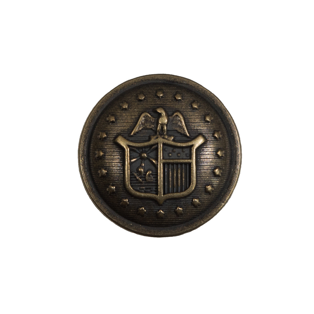 Italian Old Gold Military Shank Back Button - 36L/23mm