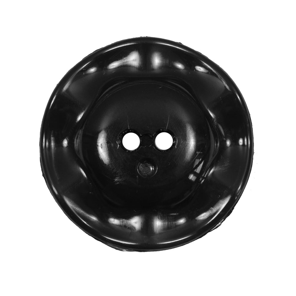 Italian Black Wavy Plastic 2-Hole - 44L/28mm Detail