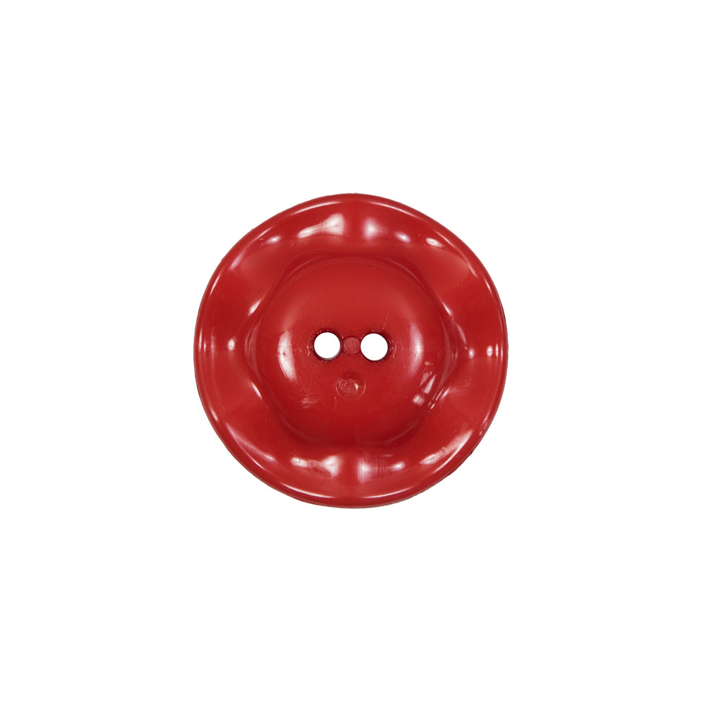Italian Red Wavy Plastic 2-Hole - 30L/19mm - Detail
