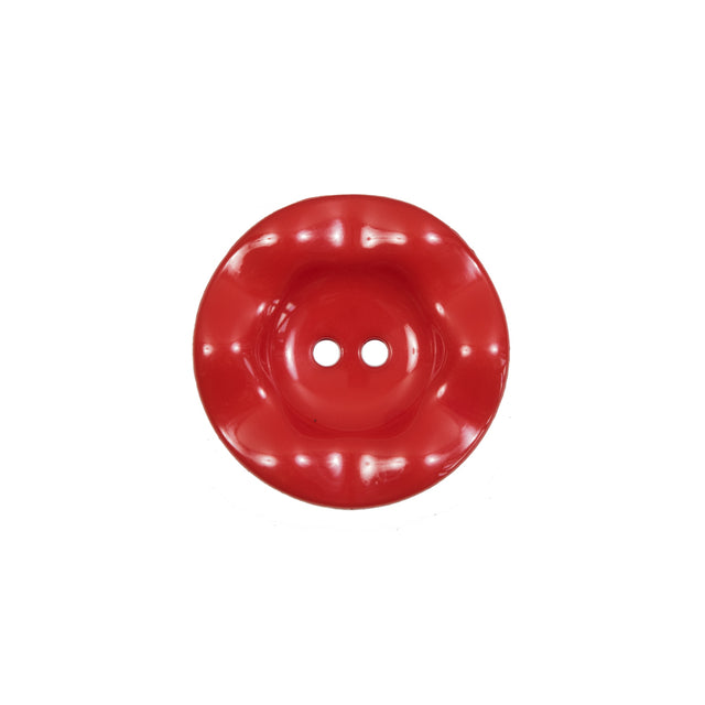Italian Red Wavy Plastic 2-Hole - 30L/19mm