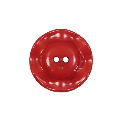 Italian Red Wavy Plastic 2-Hole - 36L/23mm Detail