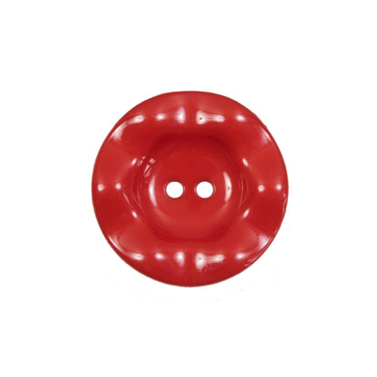Italian Red Wavy Plastic 2-Hole - 36L/23mm