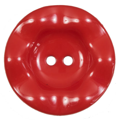 Italian Red Wavy Plastic 2-Hole - 60L/38mm
