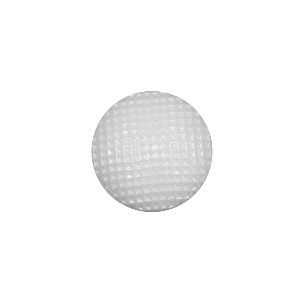 Italian White Nylon Pearl Button - 24L/15mm