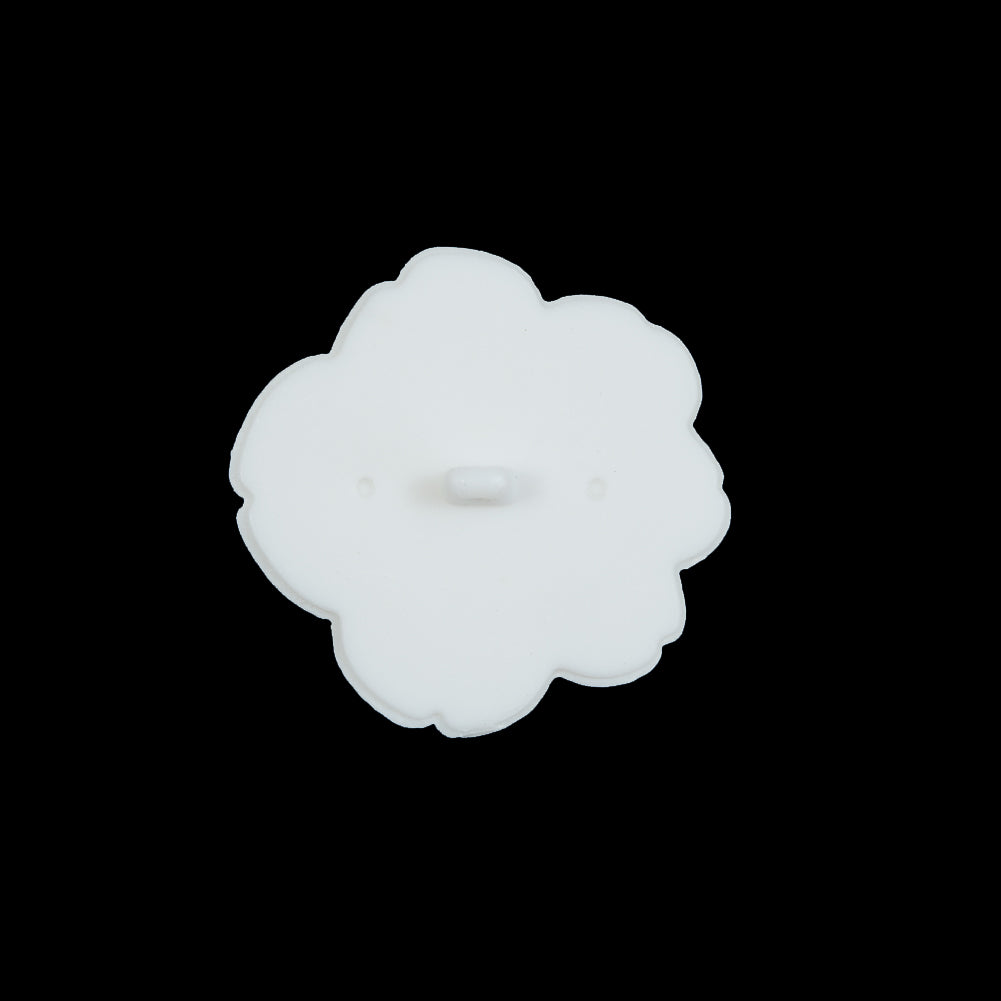 Italian White Flower Shank Back Button - 36L/23mm - Detail