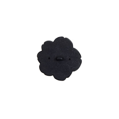 Italian Navy Flower Shank Back Button - 24L/15mm Detail
