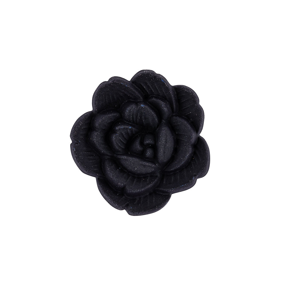 Italian Navy Flower Shank Back Button - 36L/23mm